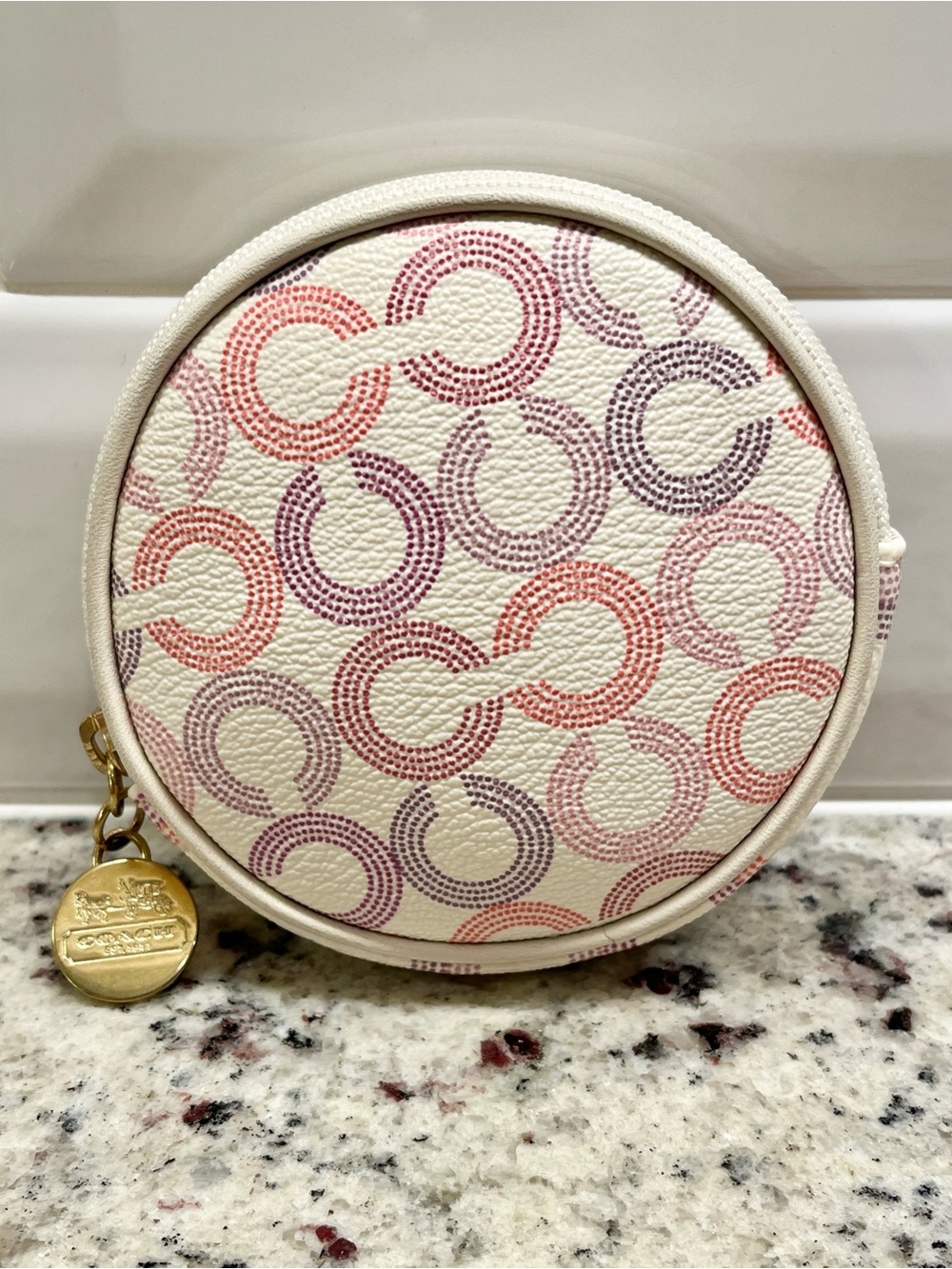 Coach Waverly Op Art Signature Zippered Coin Case NWOT